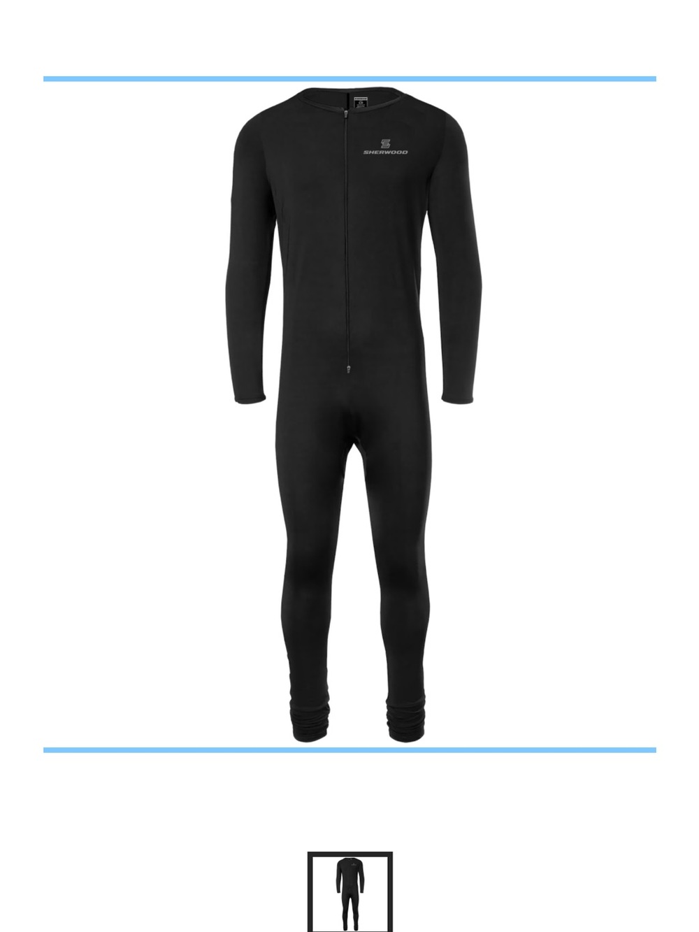 Men’s Sherwood One-Piece Zippered Hockey Base Layer Medium NWT